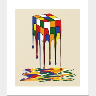 Melting Rubik's Cube Art Posters and Art